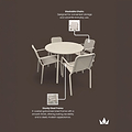 Porto Champagne 4 Seater Round Dining Set from Roseland Furniture