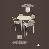 Porto Champagne 4 Seater Round Dining Set from Roseland Furniture