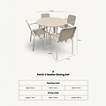 Porto 4 Seater Round Dining Set dimensions