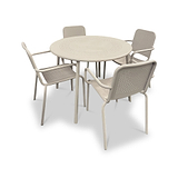 Porto Champagne 4 Seater Round Dining Set