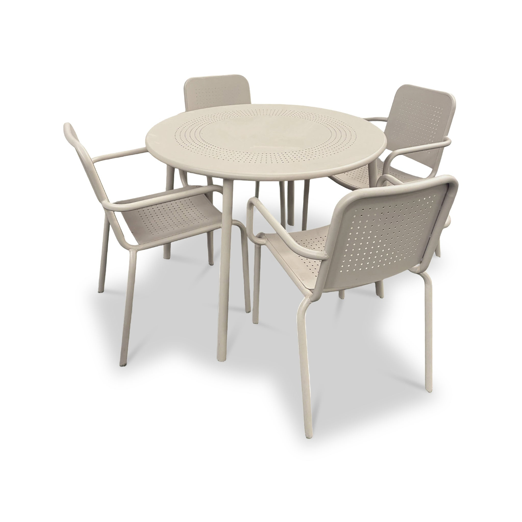 Porto Champagne 4 Seater Round Dining Set
