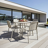 Porto Champagne 4 Seater Round Dining Set
