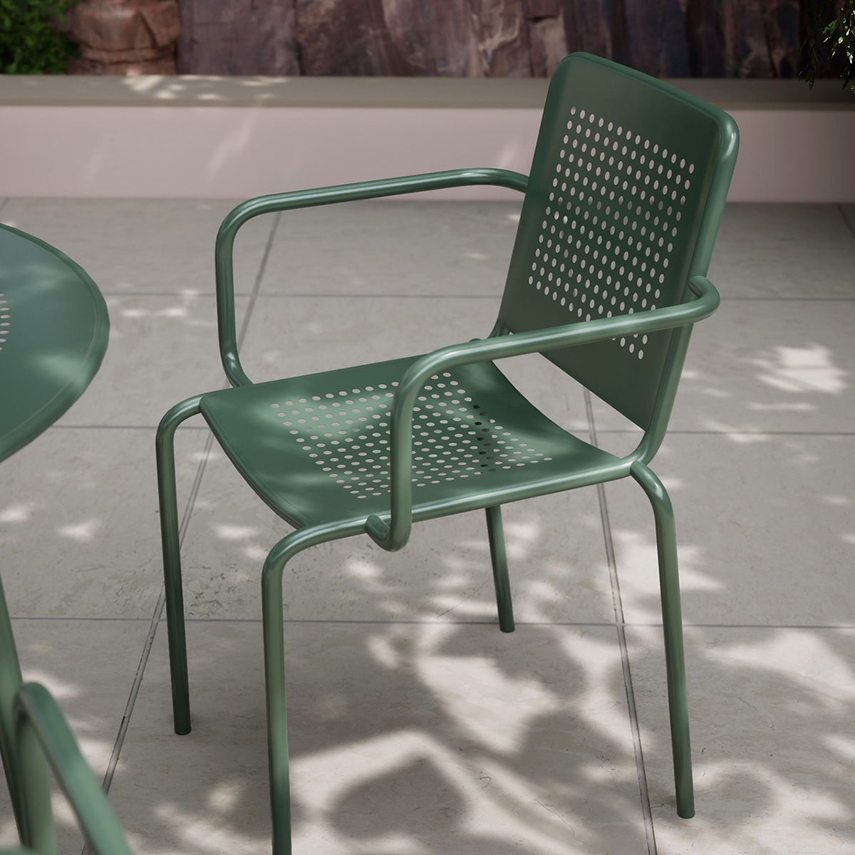 Porto Olive 4 Seater Round Dining Set Chair