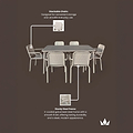 Porto Champagne Seater Rectangular Dining Set from Roseland Furniture
