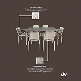 Porto Champagne Seater Rectangular Dining Set from Roseland Furniture