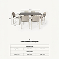 Porto 6 Seater Rectangular Dining Set dimensions