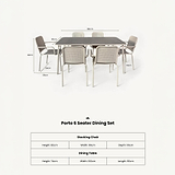 Porto 6 Seater Rectangular Dining Set dimensions