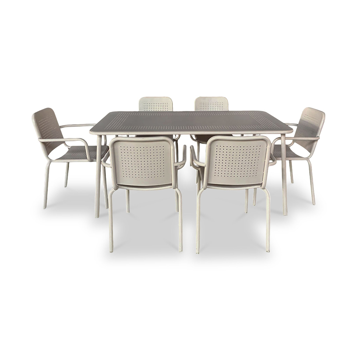 Porto Champagne 6 Seater Rectangular Dining Set