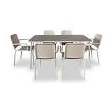 Porto Champagne 6 Seater Rectangular Dining Set
