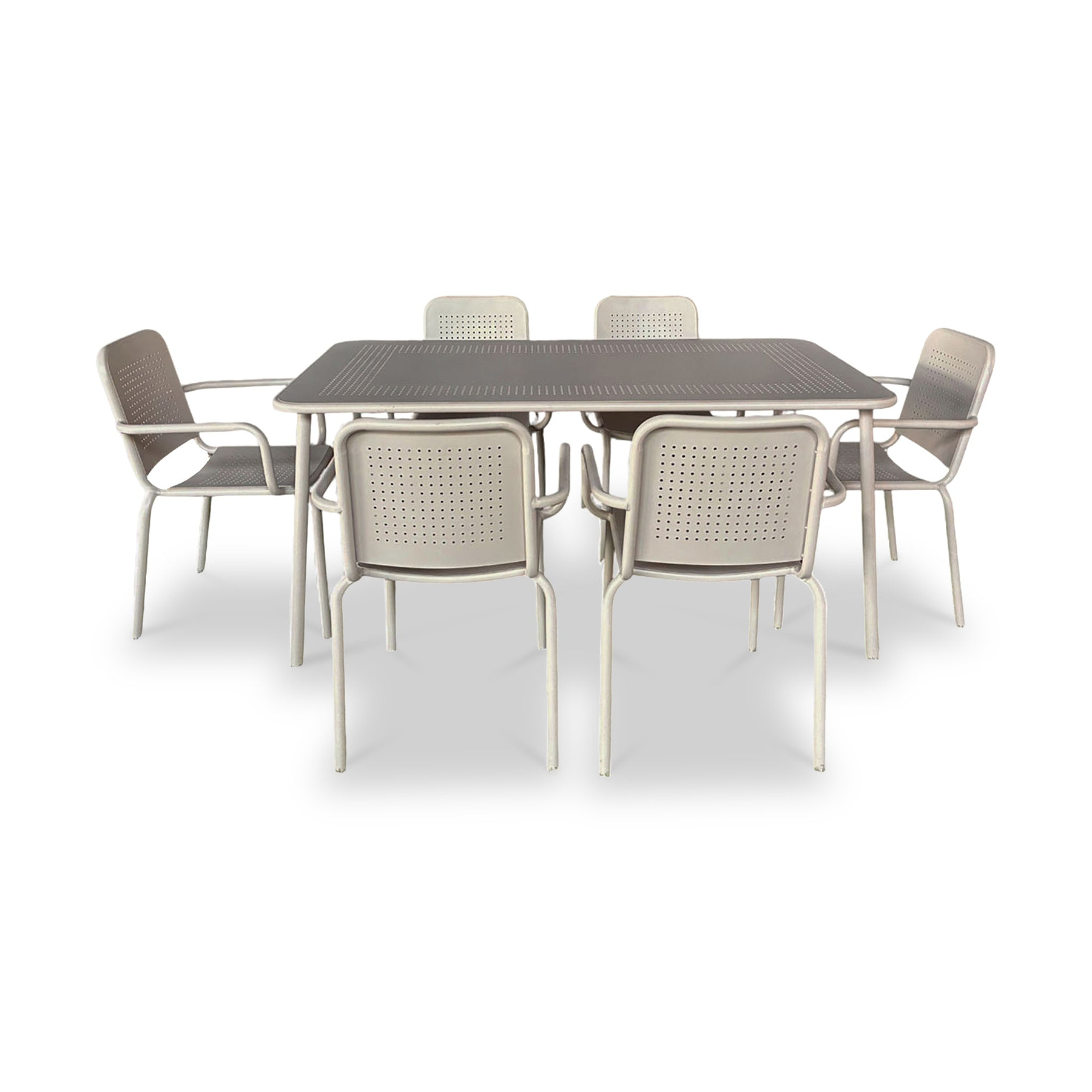 Porto Champagne 6 Seater Rectangular Dining Set