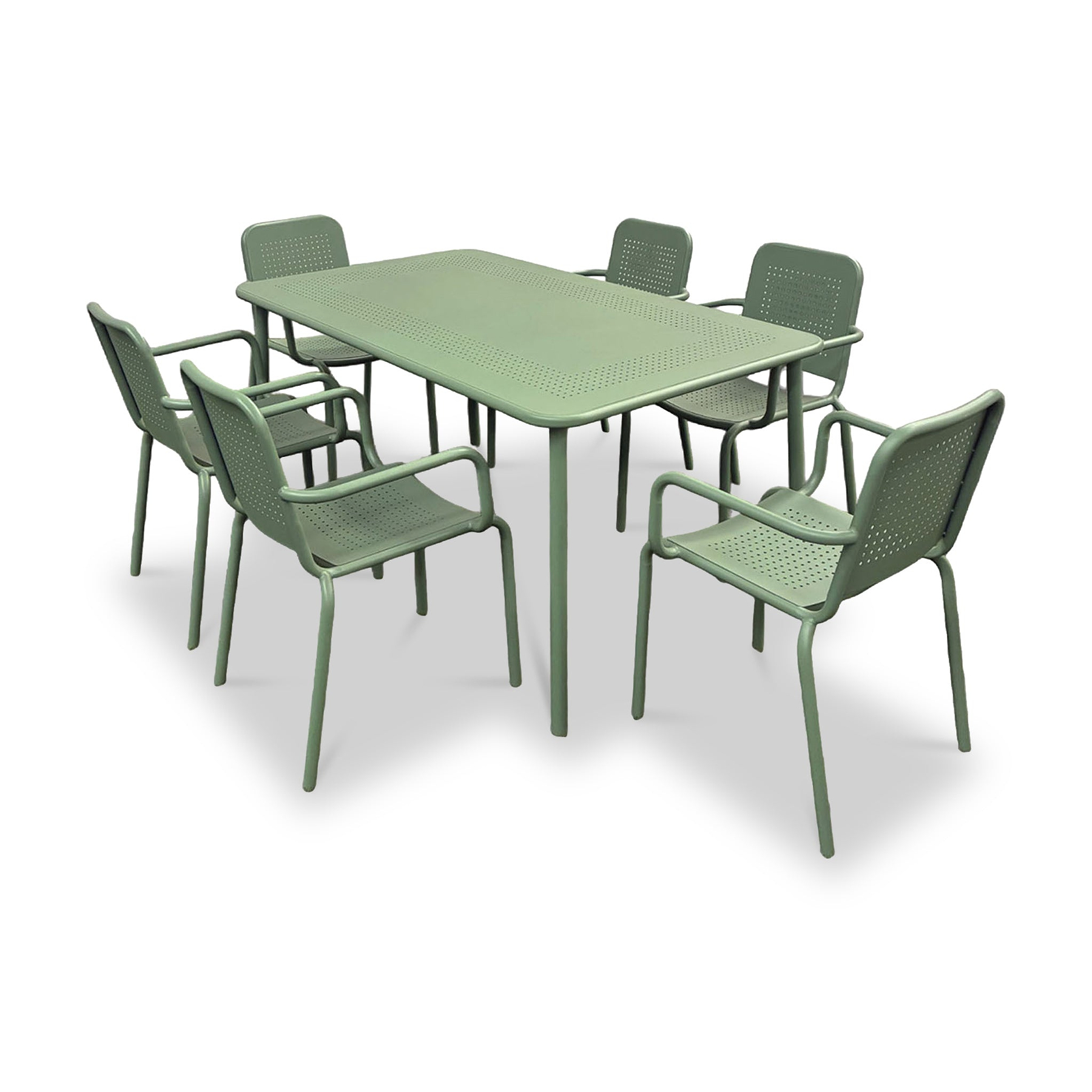 Porto Olive 6 Seater Rectangular Dining Set