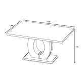 Pendeen 150cm Faux Marble Top Dining Table dimensions