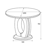 Pendeen 100cm Faux Marble Top Round Dining Table dimensions