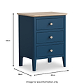 Penrose 3 Drawer Bedside Table Dimensions