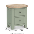 Penzance 2 Drawer Bedside Table dimensions