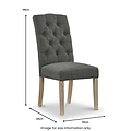 Penzance Charcoal Upholstered Dining Chair dimensions
