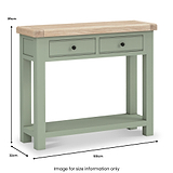 Penzance 2 Drawer Console Table dimensions