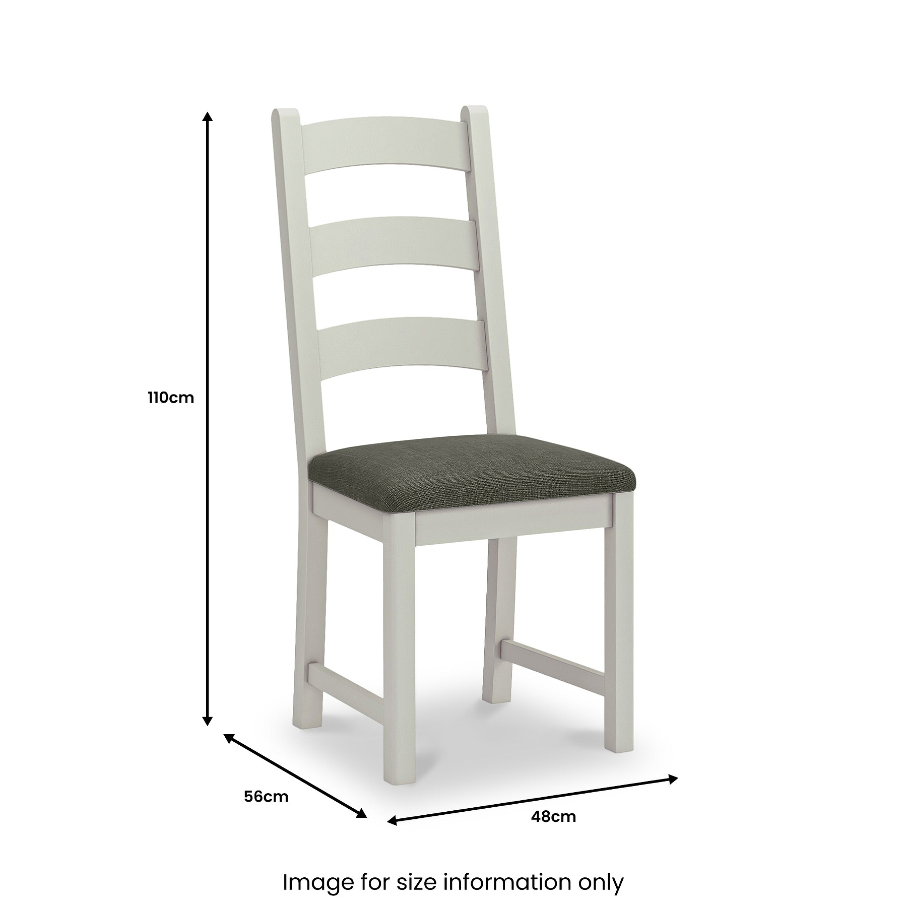 Penzance Dining Chair in Stone Grey with a Charcoal Cushion from Roseland Furniture