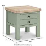 Penzance 2 Drawer Lamp Table dimensions