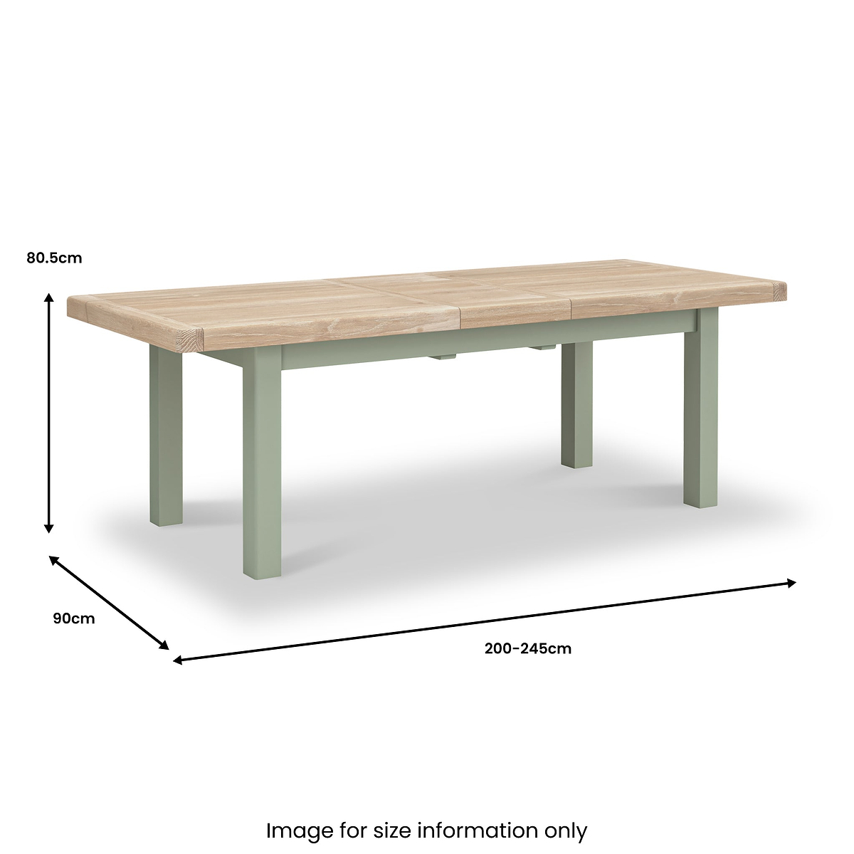 Penzance Large Extending Dining Table dimensions