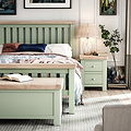 Penzance Sage Green 2 Drawer Bedside Table for bedroom