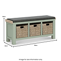 Penzance Stone Grey Storage Bench with Baskets from Roseland Furniture