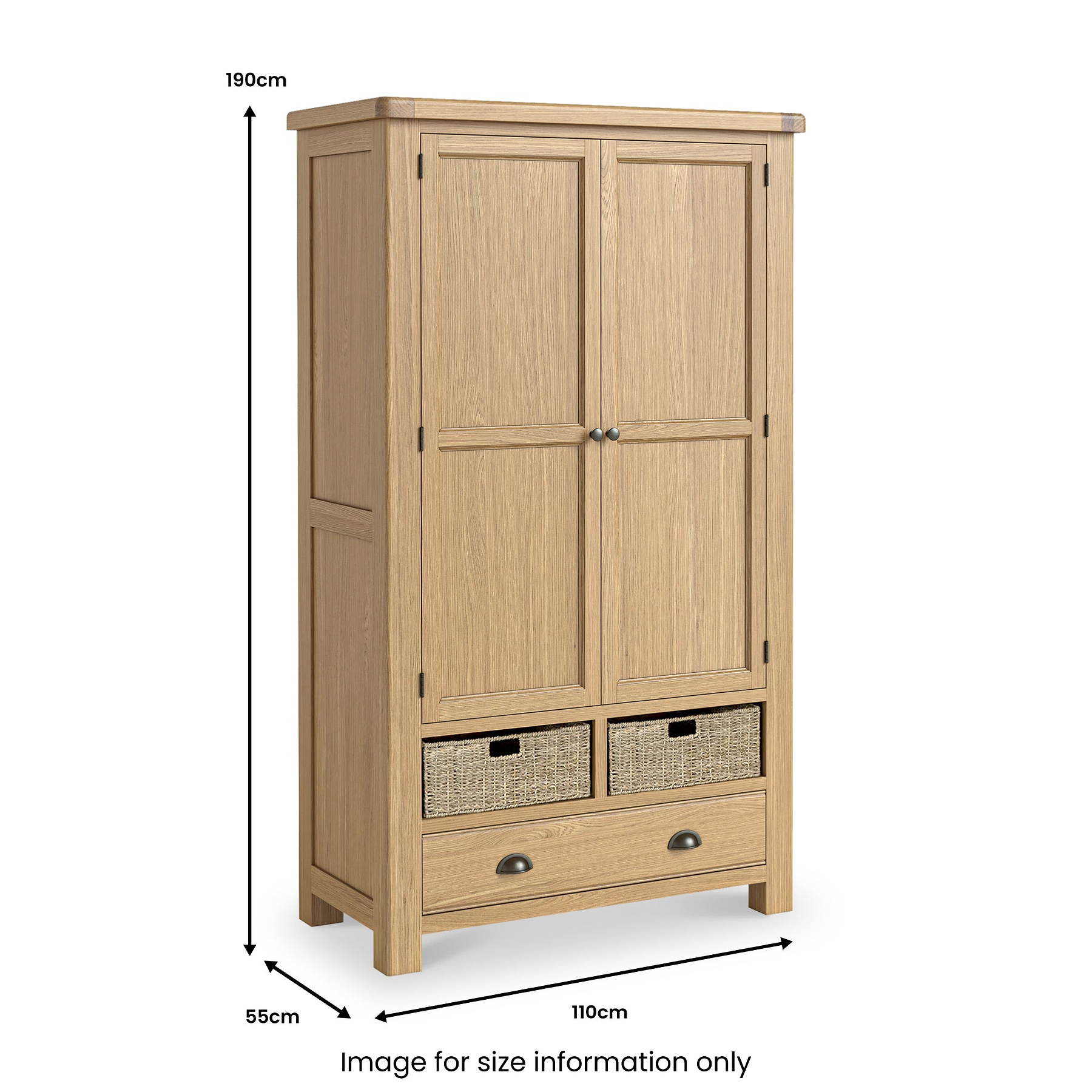 Portland Oak 5 Drawer Larder dimensions