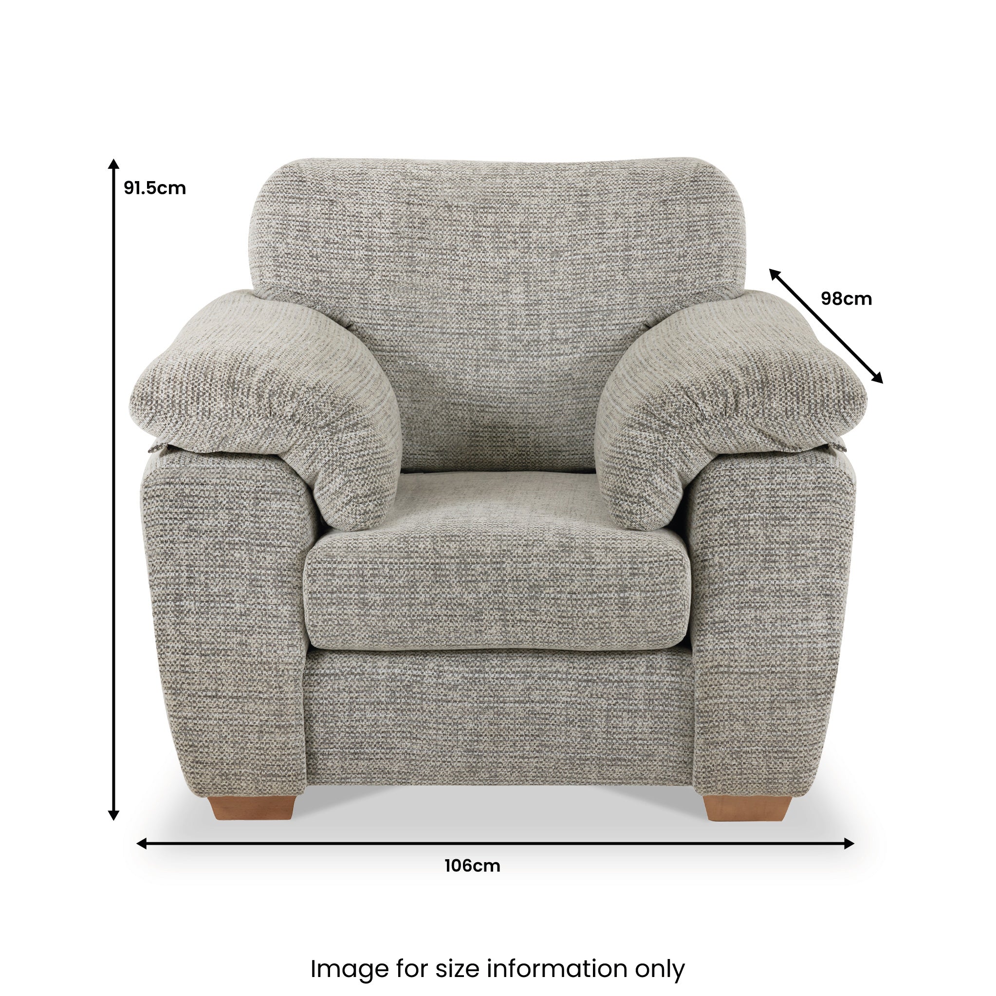 Camden Casual Armchair with Chunky Arms | Multiple Colours | Roseland