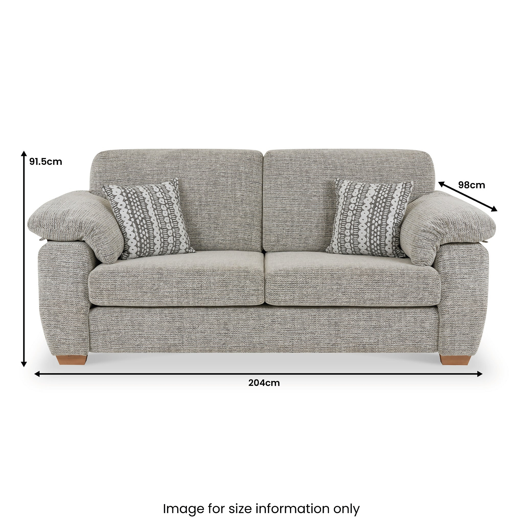 Camden 3 Seater Sofa Tate Grey Bohor Charcoal from Roseland Furniture