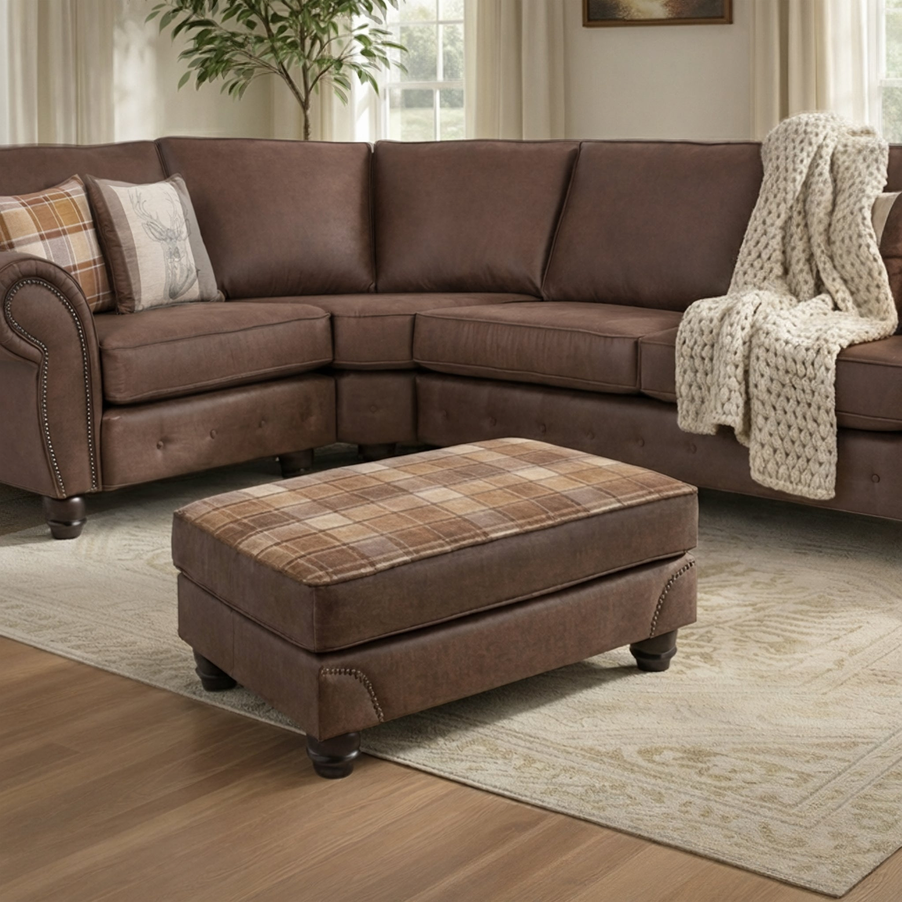Ashford Footstool Arizona Mahogany from Roseland Furniture