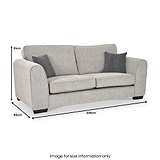 Thornby 3 Seater Sofa Light Grey Charcoal from Roseland Furniture