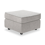 Thornby Standard Footstool Light Grey Charcoal from Roseland Furniture positioned at an angle to display the black legs and the texture of the footstool