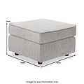 Thornby Standard Footstool Light Grey Charcoal from Roseland Furniture