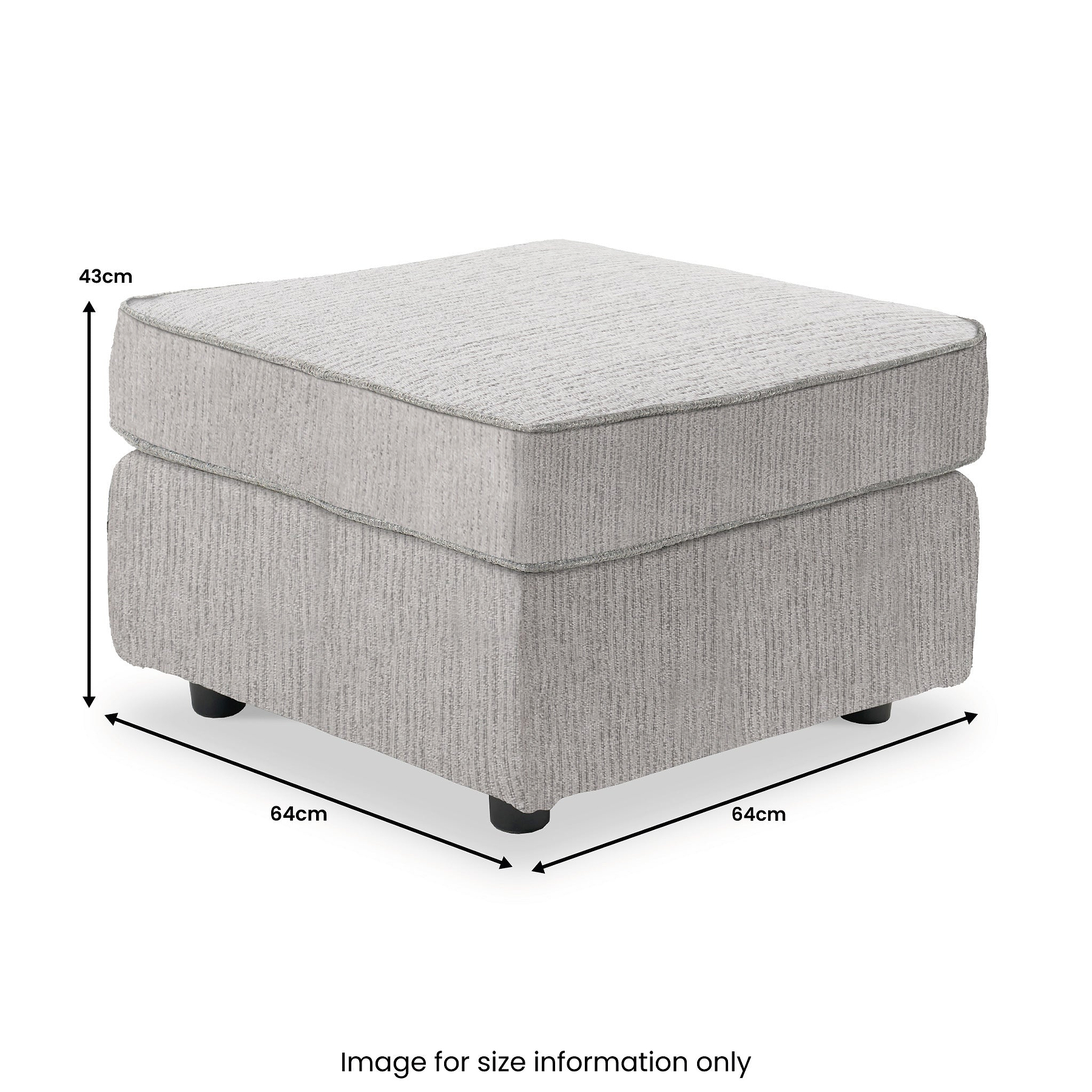 Thornby Standard Footstool Light Grey Charcoal from Roseland Furniture