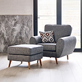 Northwick Armchair and footstool Slate with Light Leg from Roseland Furniture
