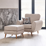 Northwick Armchair Beige & footstool with Light Leg from Roseland Furniture
