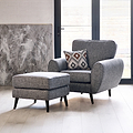 Northwick Armchair and footstool Slate with Dark Leg from Roseland Furniture