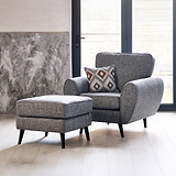 Northwick Armchair and footstool Slate with Dark Leg from Roseland Furniture