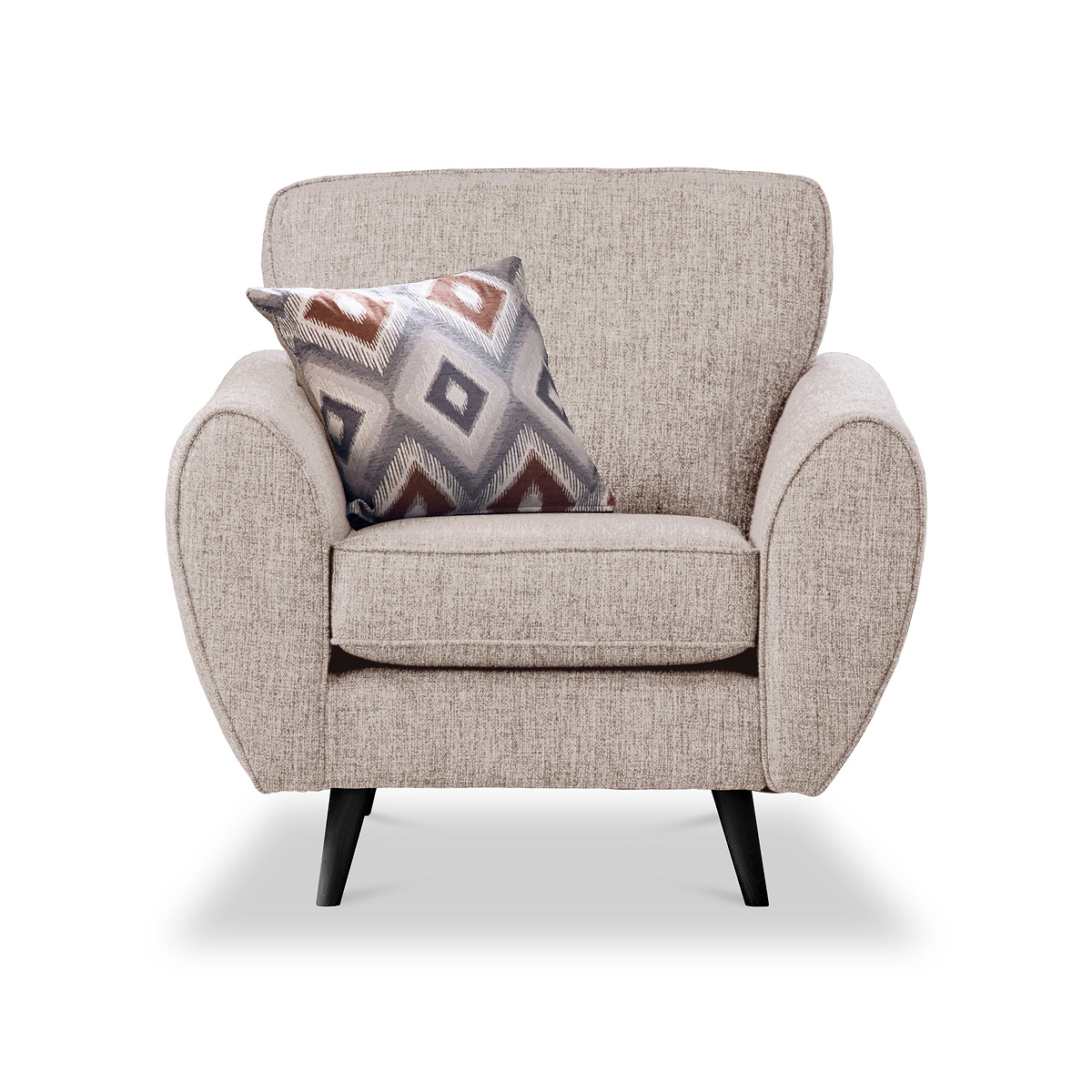 Northwick Armchair Beige with Dark Leg from Roseland Furniture
