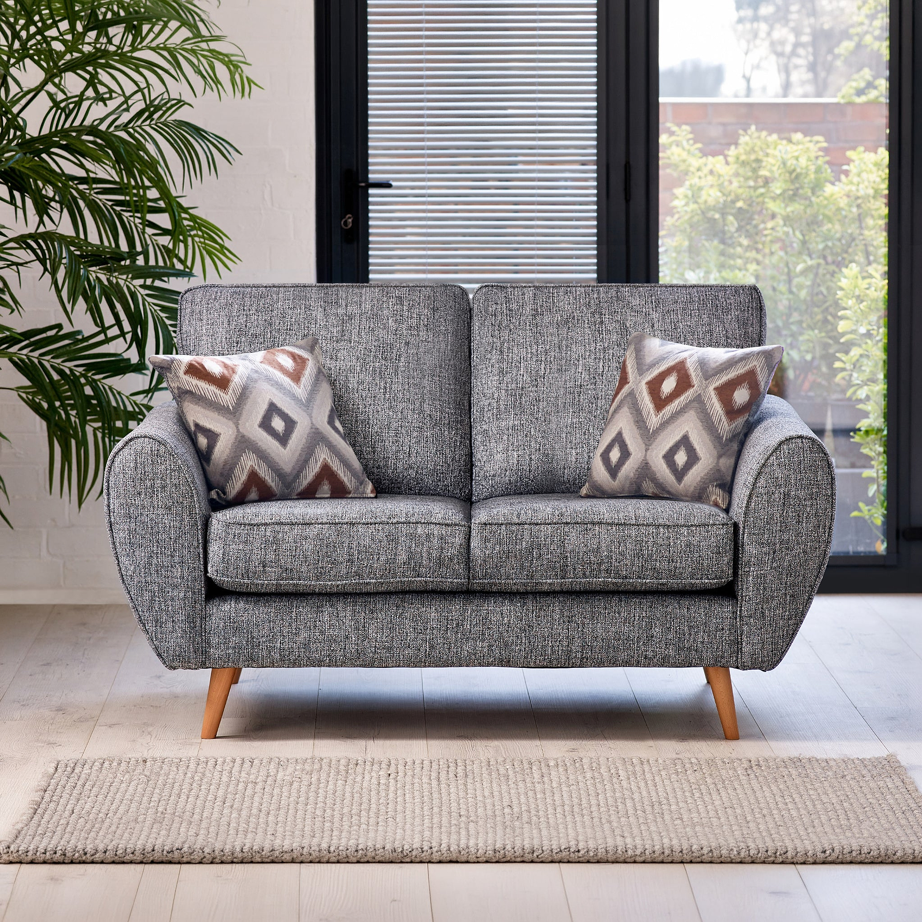 Northwick 2 Seater Sofa Slate with Light Leg from Roseland Furniture