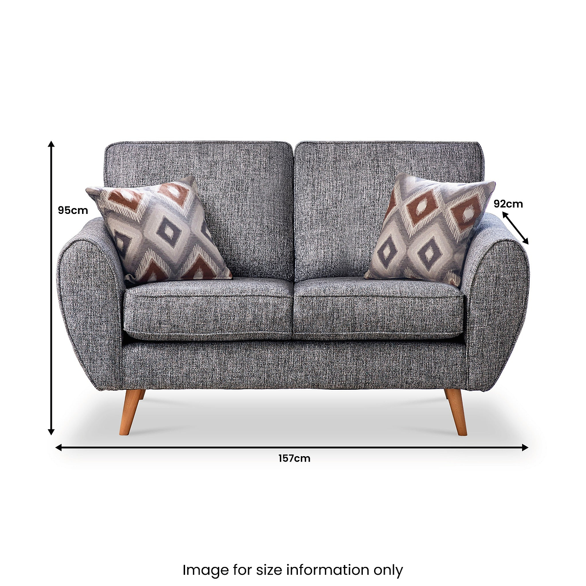 Northwick 2 Seater Sofa Slate with Light Leg from Roseland Furniture