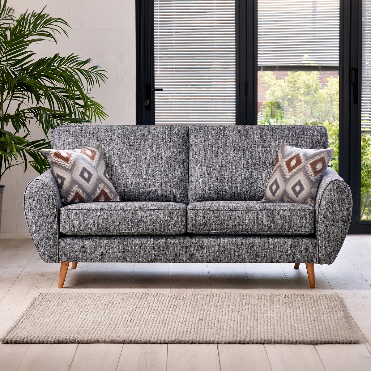 Northwick 3 Seater Sofa Slate with Light Leg from Roseland Furniture