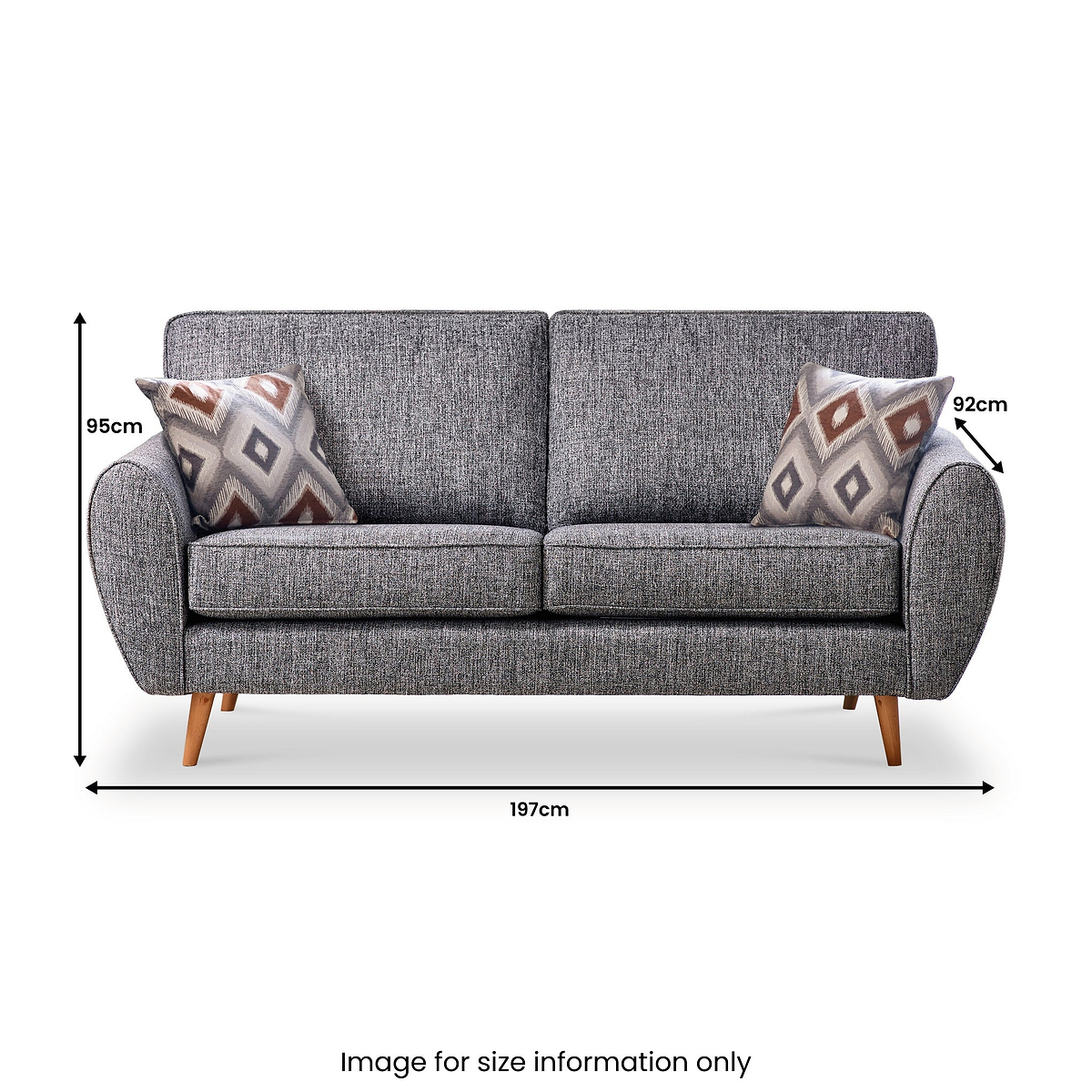 Northwick 3 Seater Sofa Slate with Light Leg from Roseland Furniture