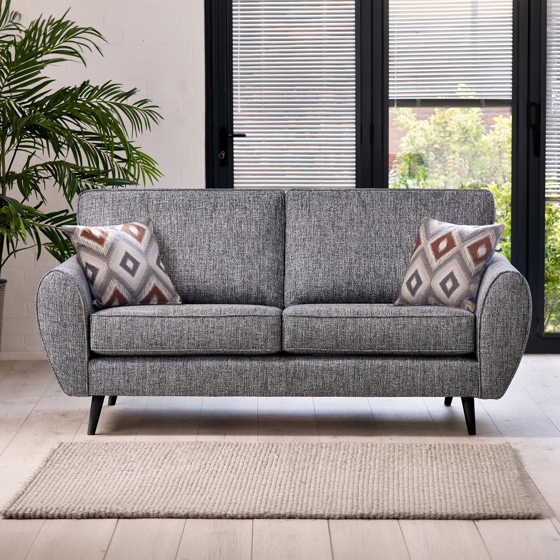 Northwick 3 Seater Sofa Slate with Dark Leg from Roseland Furniture