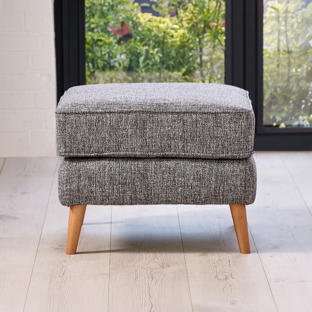 Northwick Footstool Slate with Light Leg from Roseland Furniture