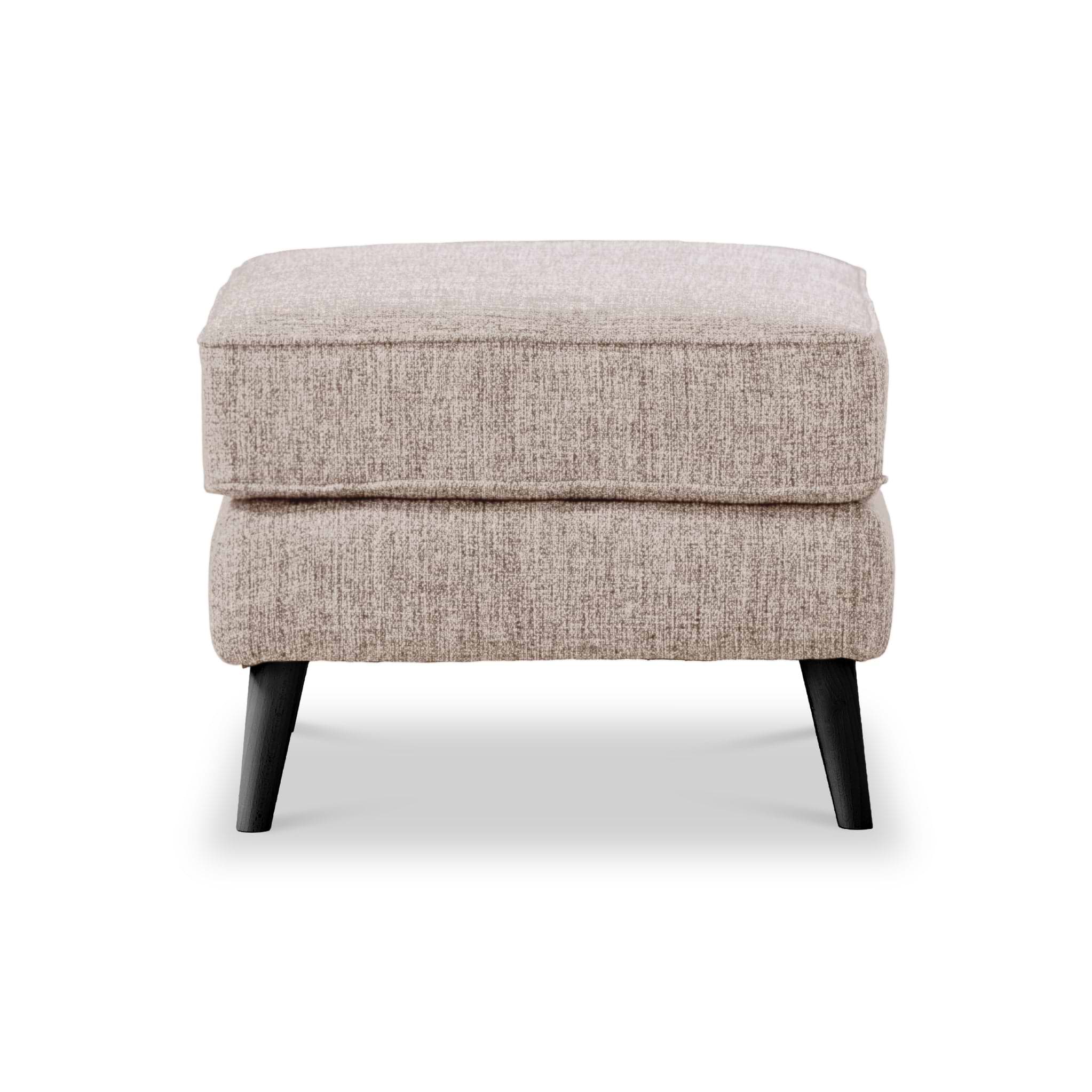 Northwick Footstool Beige with Dark Leg from Roseland Furniture
