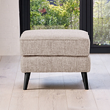 Northwick Footstool Beige with Dark Leg from Roseland Furniture