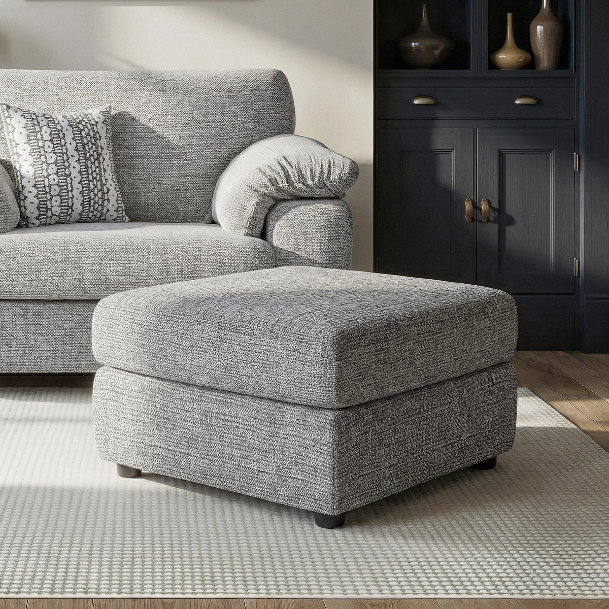 Camden Standard Footstool Tate Grey from Roseland Furniture
