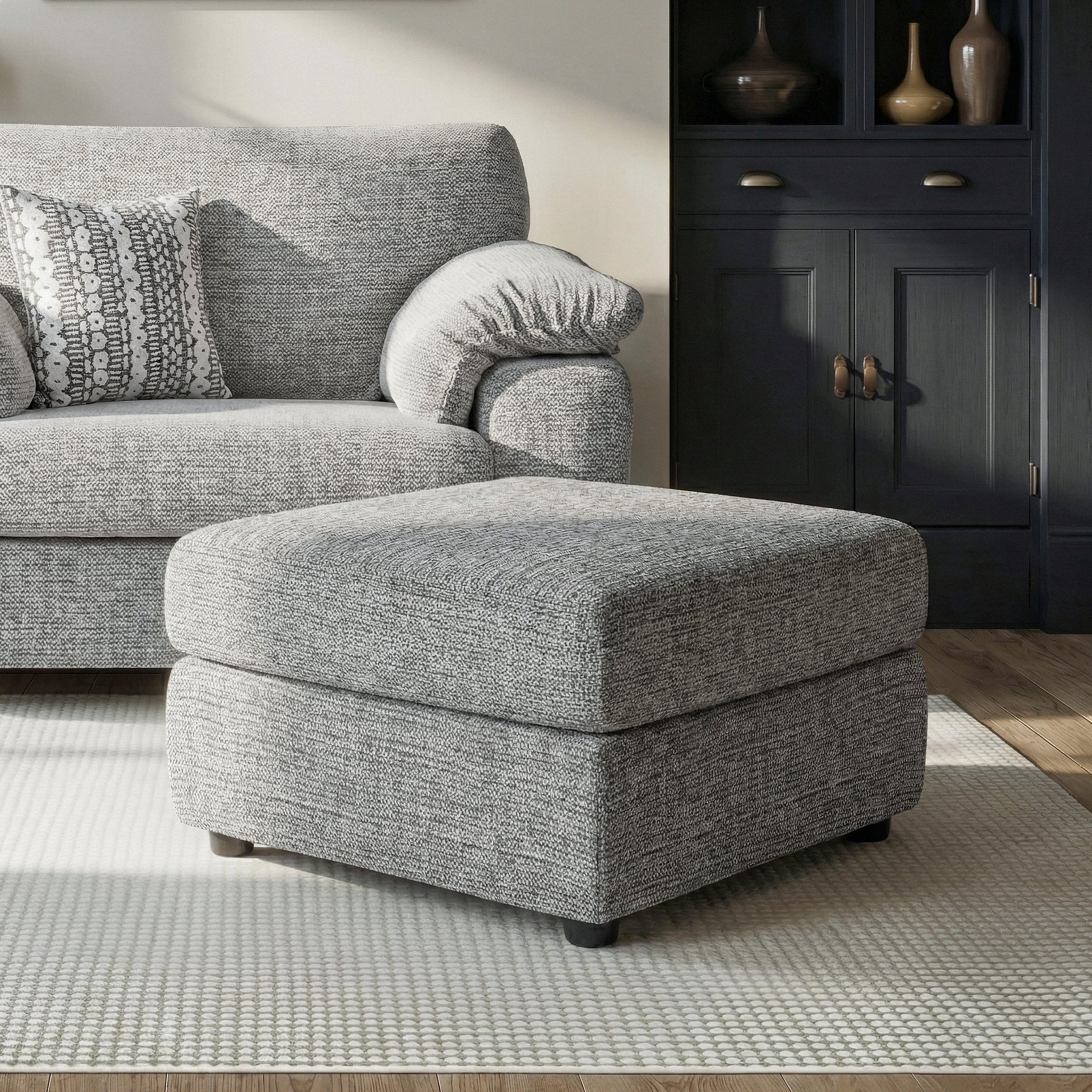 Camden Standard Footstool Tate Grey from Roseland Furniture