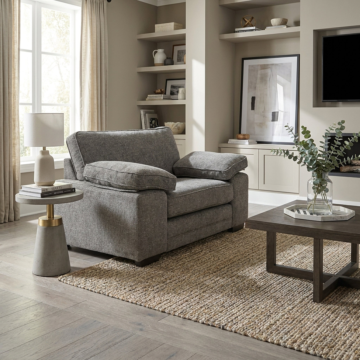 Ralston Snuggle Chair Heinz Grey from Roseland Furniture
